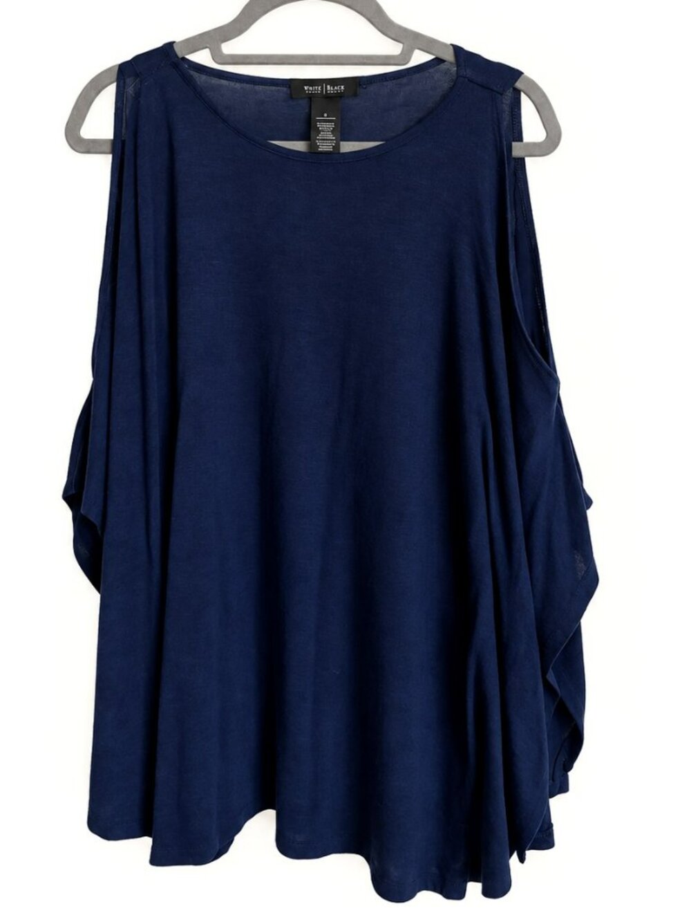 WHBM S Navy Sleeveless Draped Tunic Top